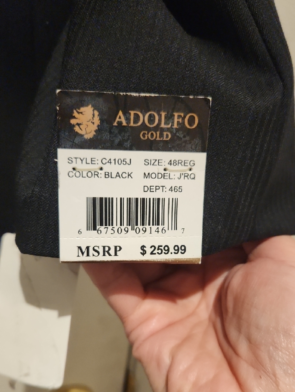 Adolfo Men’s Black Two-Button Suit Jacket Vintage Never Worn Wool 48 Reg - Picture 10 of 11